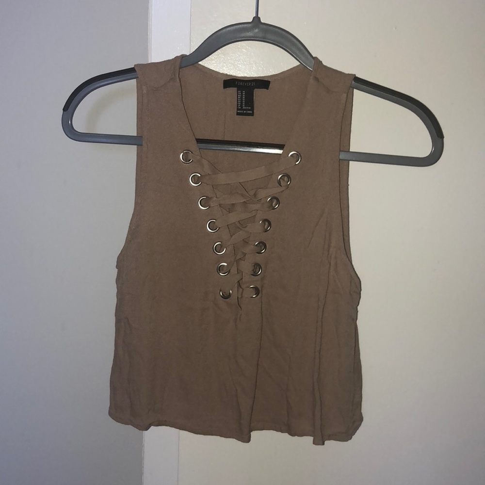 lace up crop top